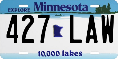 MN license plate 427LAW
