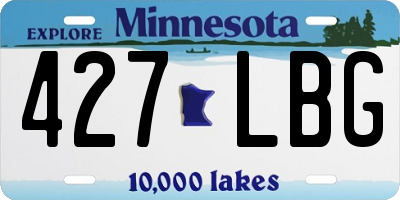 MN license plate 427LBG