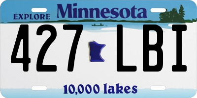 MN license plate 427LBI