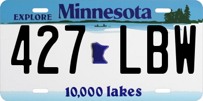 MN license plate 427LBW