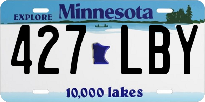 MN license plate 427LBY