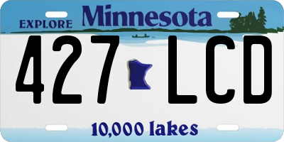 MN license plate 427LCD