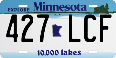 MN license plate 427LCF