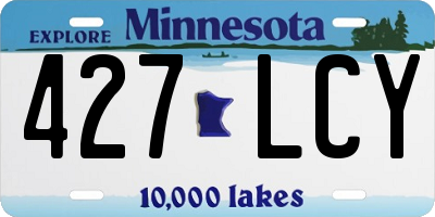 MN license plate 427LCY