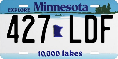 MN license plate 427LDF