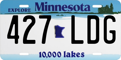 MN license plate 427LDG