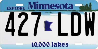 MN license plate 427LDW