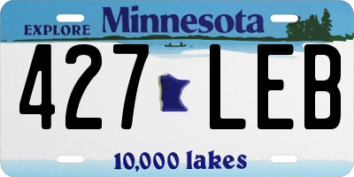 MN license plate 427LEB