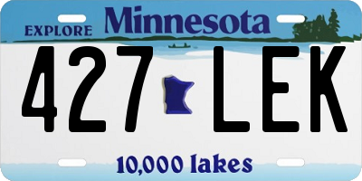 MN license plate 427LEK