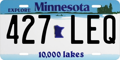 MN license plate 427LEQ
