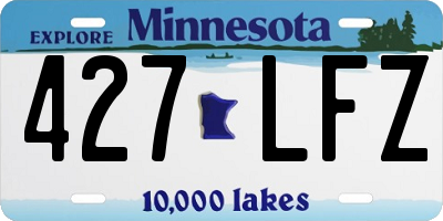 MN license plate 427LFZ