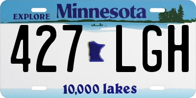 MN license plate 427LGH