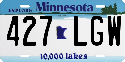 MN license plate 427LGW