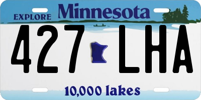 MN license plate 427LHA