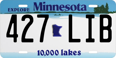 MN license plate 427LIB