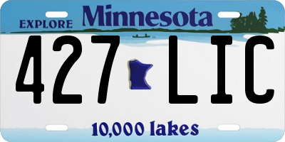 MN license plate 427LIC