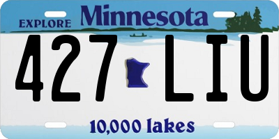 MN license plate 427LIU