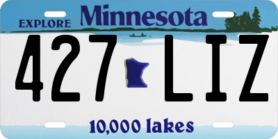 MN license plate 427LIZ