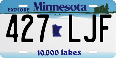 MN license plate 427LJF