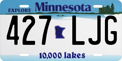 MN license plate 427LJG