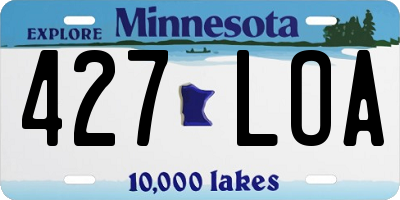 MN license plate 427LOA