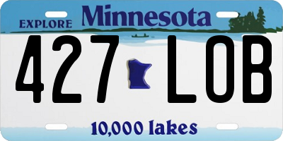MN license plate 427LOB