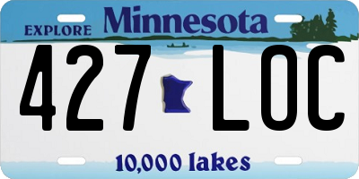 MN license plate 427LOC