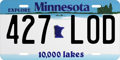 MN license plate 427LOD