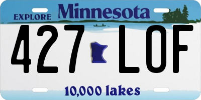 MN license plate 427LOF
