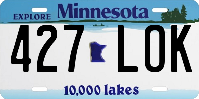 MN license plate 427LOK