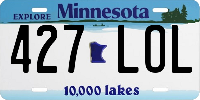 MN license plate 427LOL