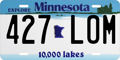 MN license plate 427LOM