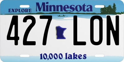 MN license plate 427LON