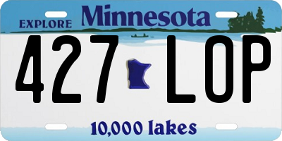 MN license plate 427LOP