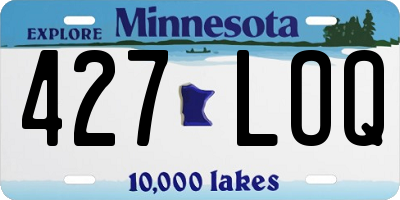 MN license plate 427LOQ