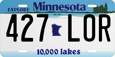 MN license plate 427LOR