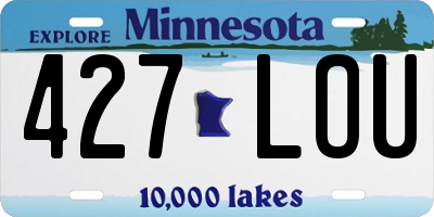 MN license plate 427LOU