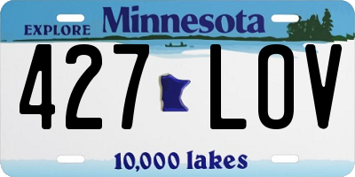 MN license plate 427LOV
