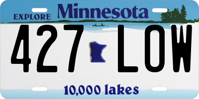 MN license plate 427LOW
