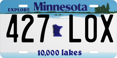 MN license plate 427LOX