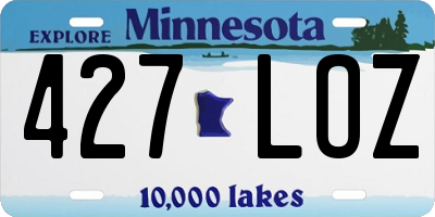 MN license plate 427LOZ