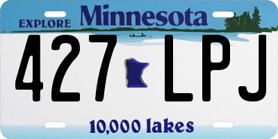 MN license plate 427LPJ