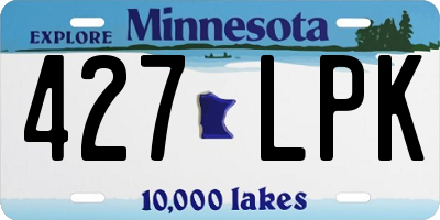 MN license plate 427LPK