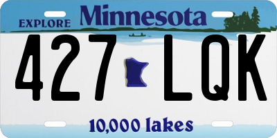 MN license plate 427LQK