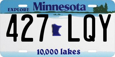 MN license plate 427LQY