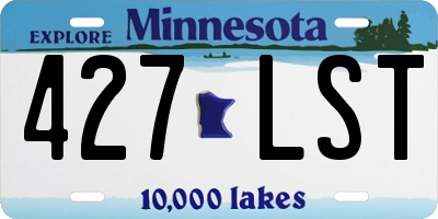 MN license plate 427LST