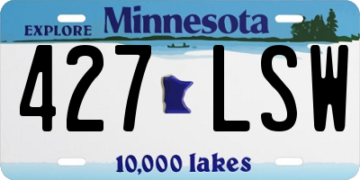 MN license plate 427LSW