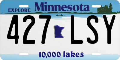 MN license plate 427LSY