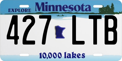 MN license plate 427LTB