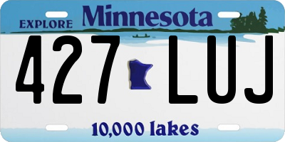 MN license plate 427LUJ